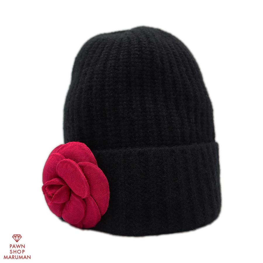 美品 カシミヤ100%】シャネル カメリア ビーニー ココマーク ニット帽