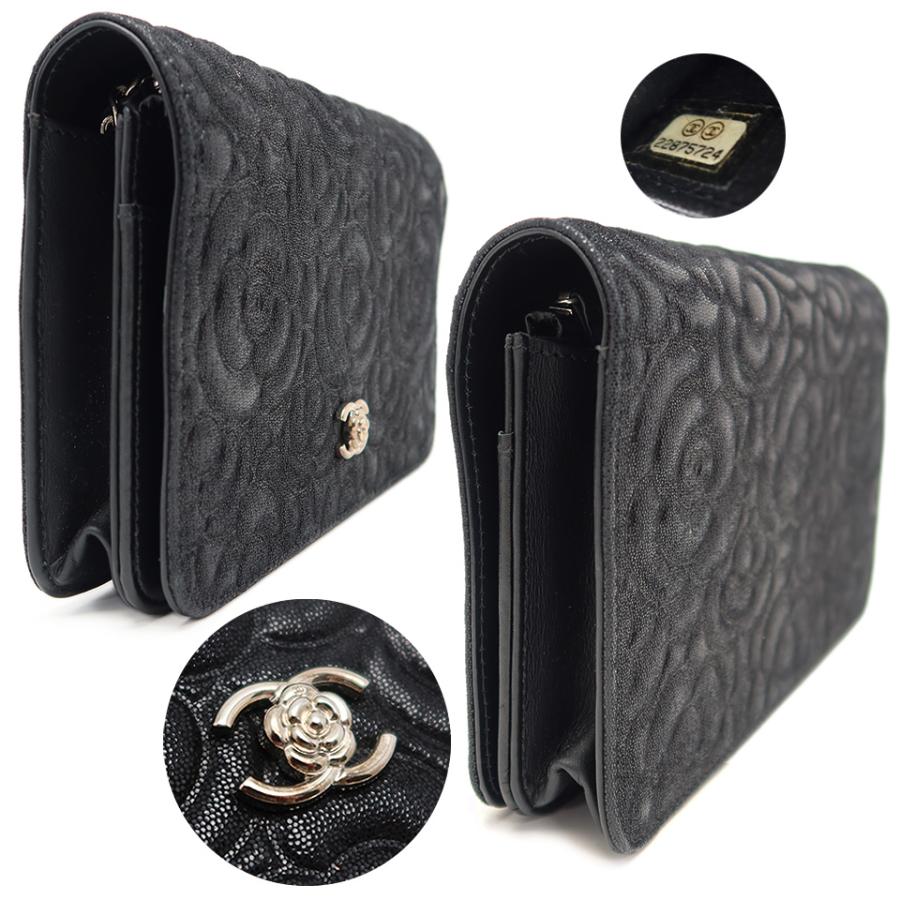 CHANEL シャネル カメリアエンボス チェーンウォレット A82336 CHANEL シャネル カメリアエンボス チェーンウォレット A82336