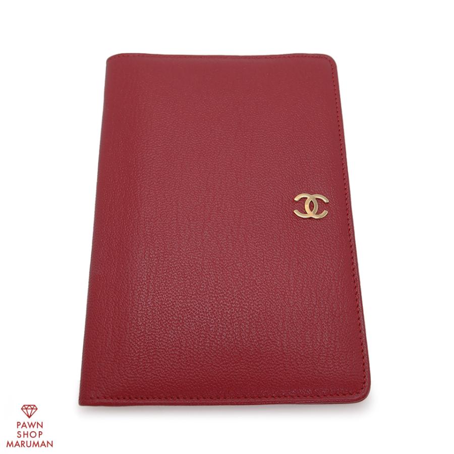 CHANEL シャネル ココマーク 二つ折り財布 レザー レッド×ゴールド金具 