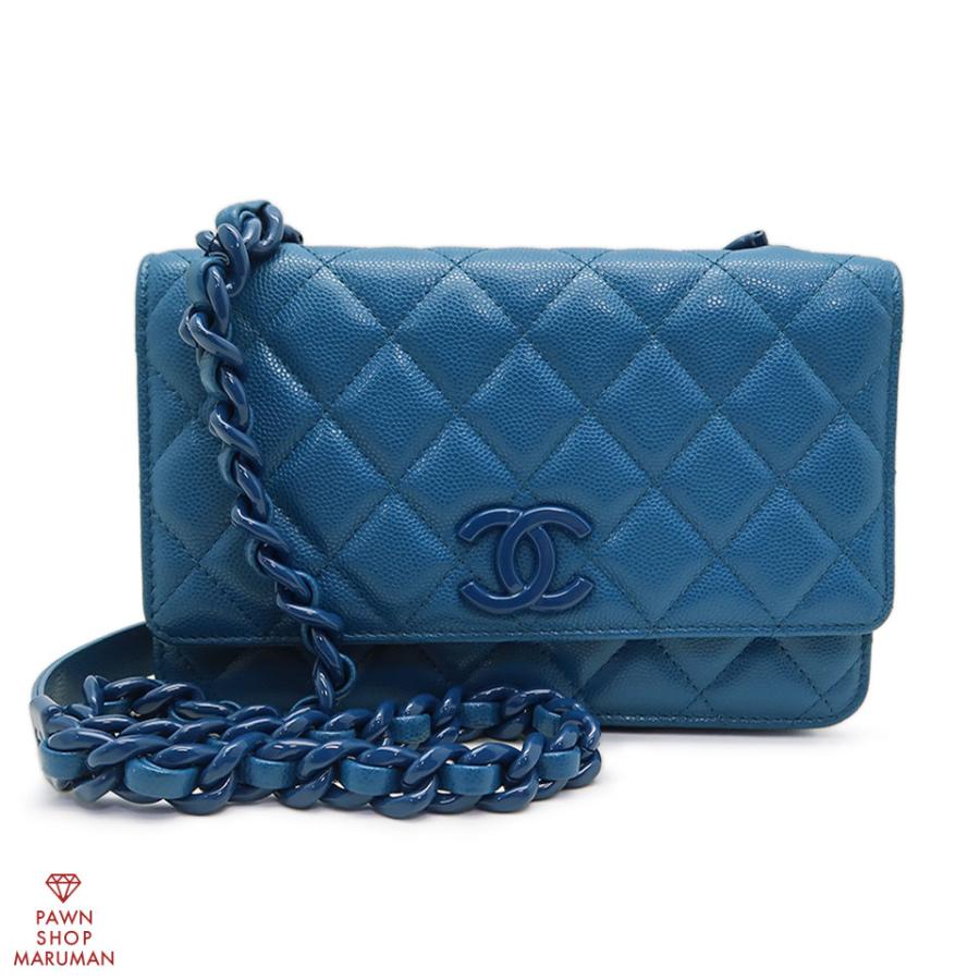 CHANEL（シャネル） マトラッセプラチェーンウォレット キャビアスキン