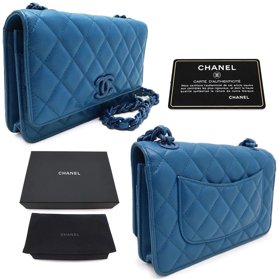 CHANEL（シャネル） マトラッセプラチェーンウォレット キャビアスキン