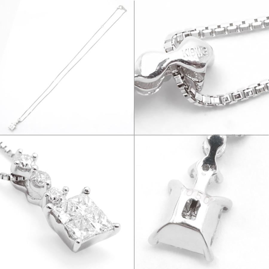 K18WG 0.50ct.ダイアペンダント ダイヤモンドネックレス K18WG 0.50ct ホワイトゴールド【丸万質舗