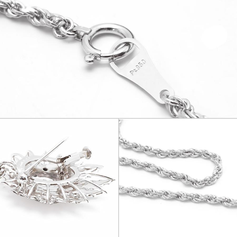 ダイヤモンドネックレス Pt900 Pt850 0.29ct プラチナ ブローチ