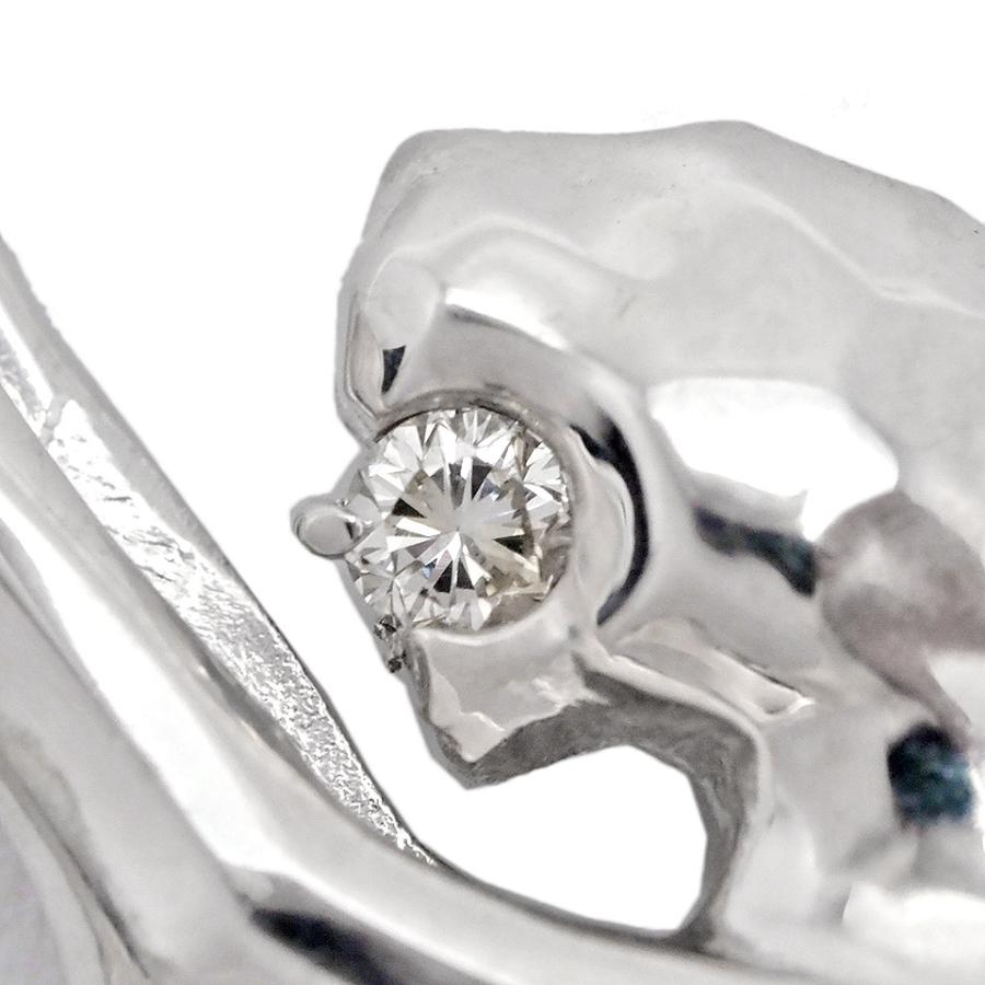 K18WG Pt900 ダイヤモンドペンダントトップ パンサー 0.48ct 0.05ct