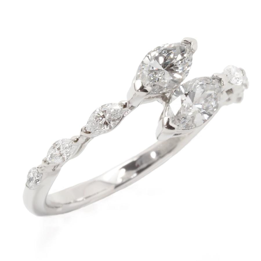 マーキースカット ダイヤモンドリング Pt950 0.30ct 0.03ct 0.17ct #11 