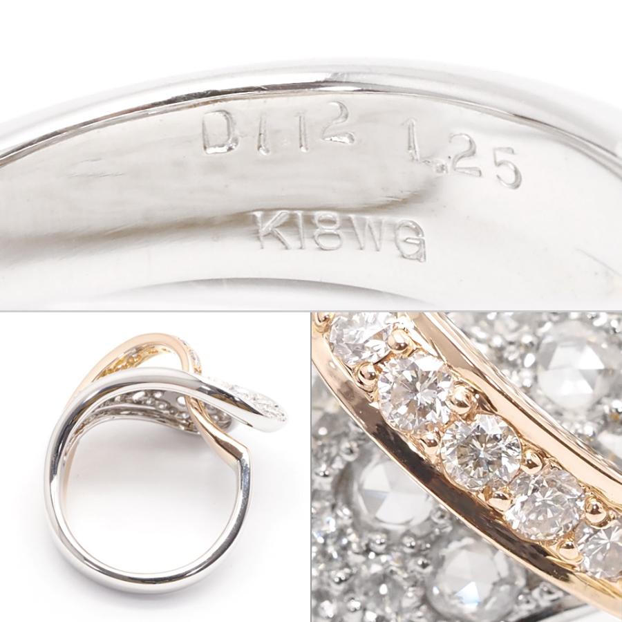 ラウンドローズカット ダイヤモンドリング K18WG K18PG 1.12ct 1.25ct