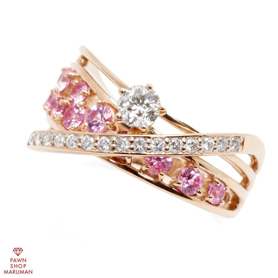 18金エレガント ダブルバンドリング ローズゴールド•ダイヤ0.41カラット