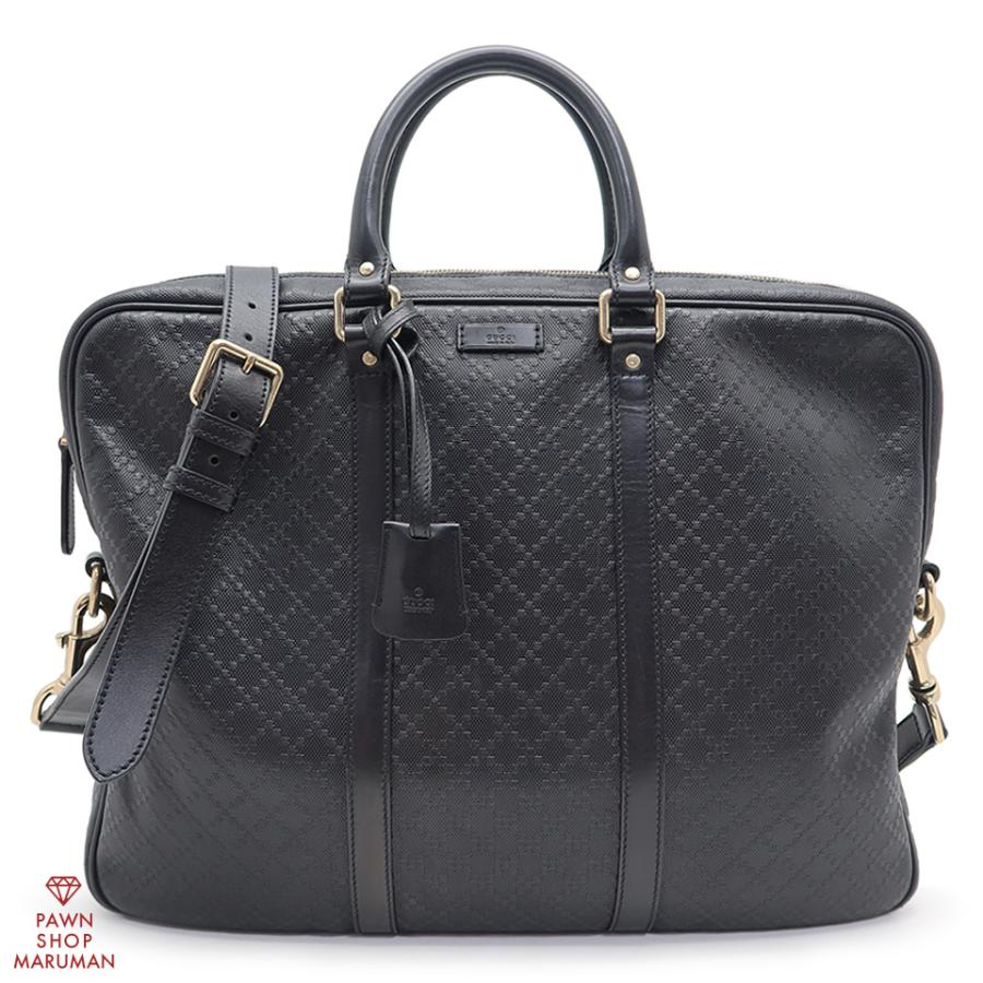 じろうです。 GUCCI（グッチ） ディアマンテ ブリーフケース 208463 レザー ブラック