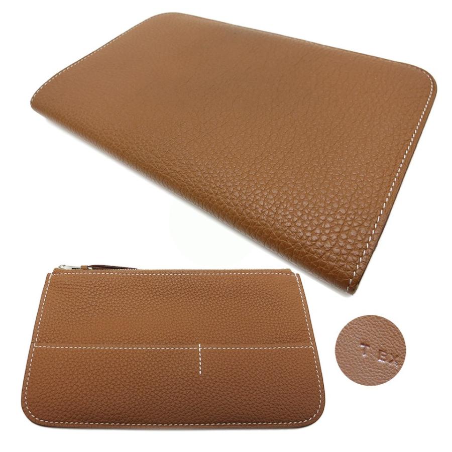 HERMES（エルメス） ドゴンGM T刻印 トゴ 茶系×シルバー金具 【丸万質