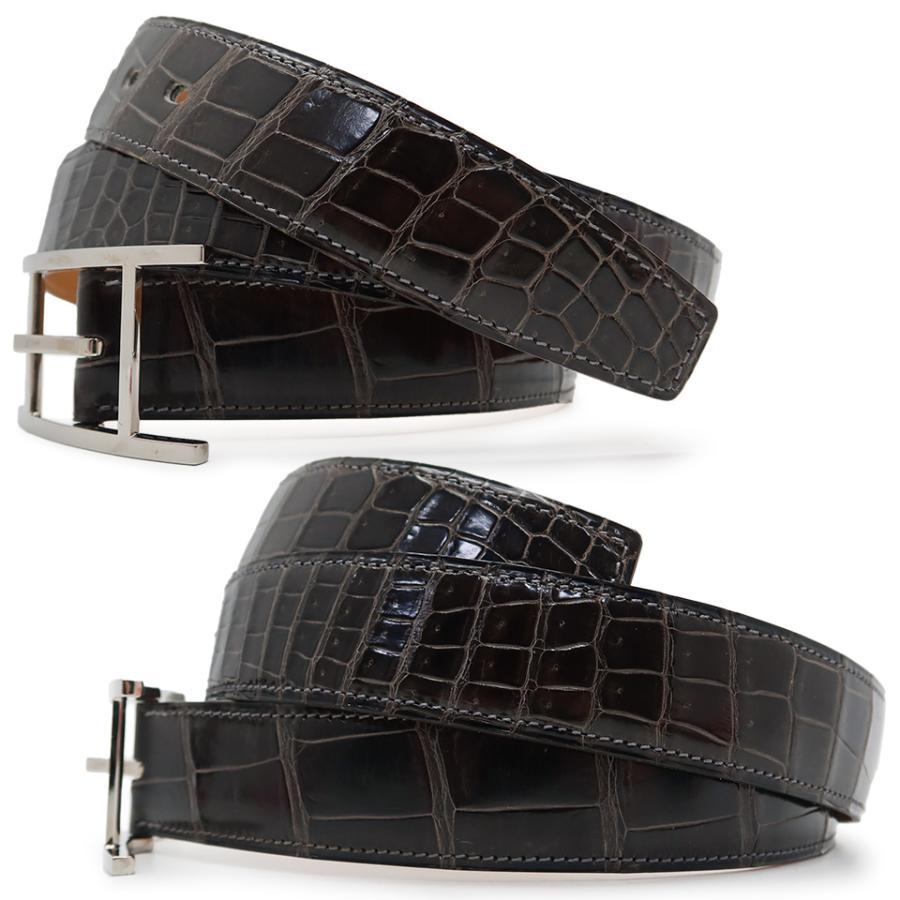 ⭐️美品⭐️ エルメス アピ ベルト 70 ブラック ブラウン シルバー金具 HERMES（エルメス） アピ ベルト [L]刻印 105cm ポロサス ブラウン系