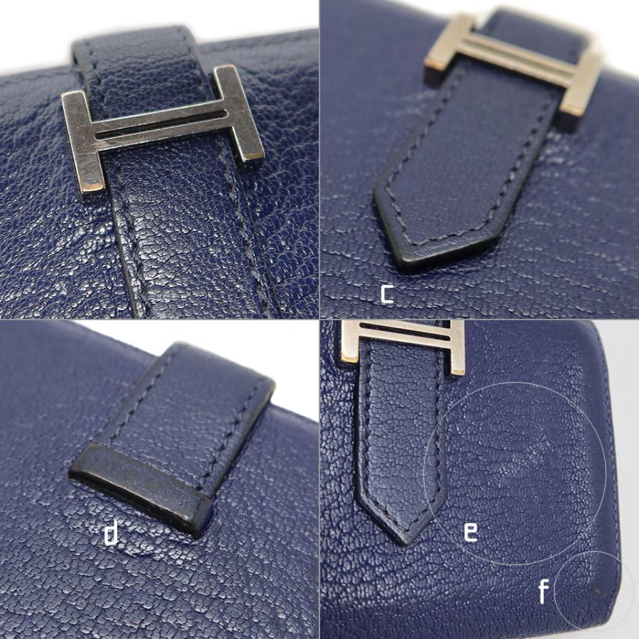 HERMES（エルメス） ベアン カードケース D刻印 シェーブル パープル系