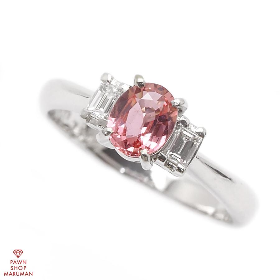 パパラチアサファイア　ダイヤモンドリング　Pt900 パパラチアサファイア ダイヤモンドリング Pt900 パパラチアサファイア