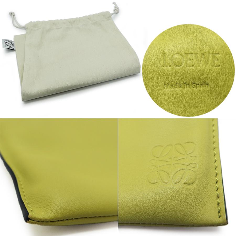 LOEWE ロエベ フラメンコポケットショルダー A411F10X014801 カーフレザー ライムイエロー 【丸万質舗】の画像