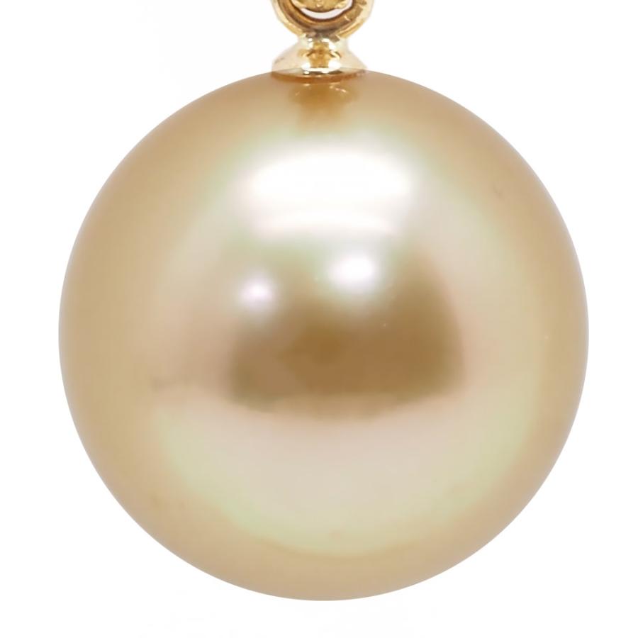 ゴールデンパール ペンダントトップ K18YG ダイヤ 0.04ct イエロー 