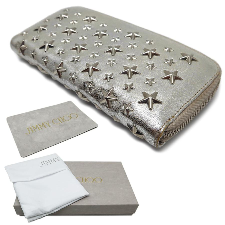 JIMMY CHOO（ジミーチュウ） ラウンドファスナー長財布 FILIP スタッズ 