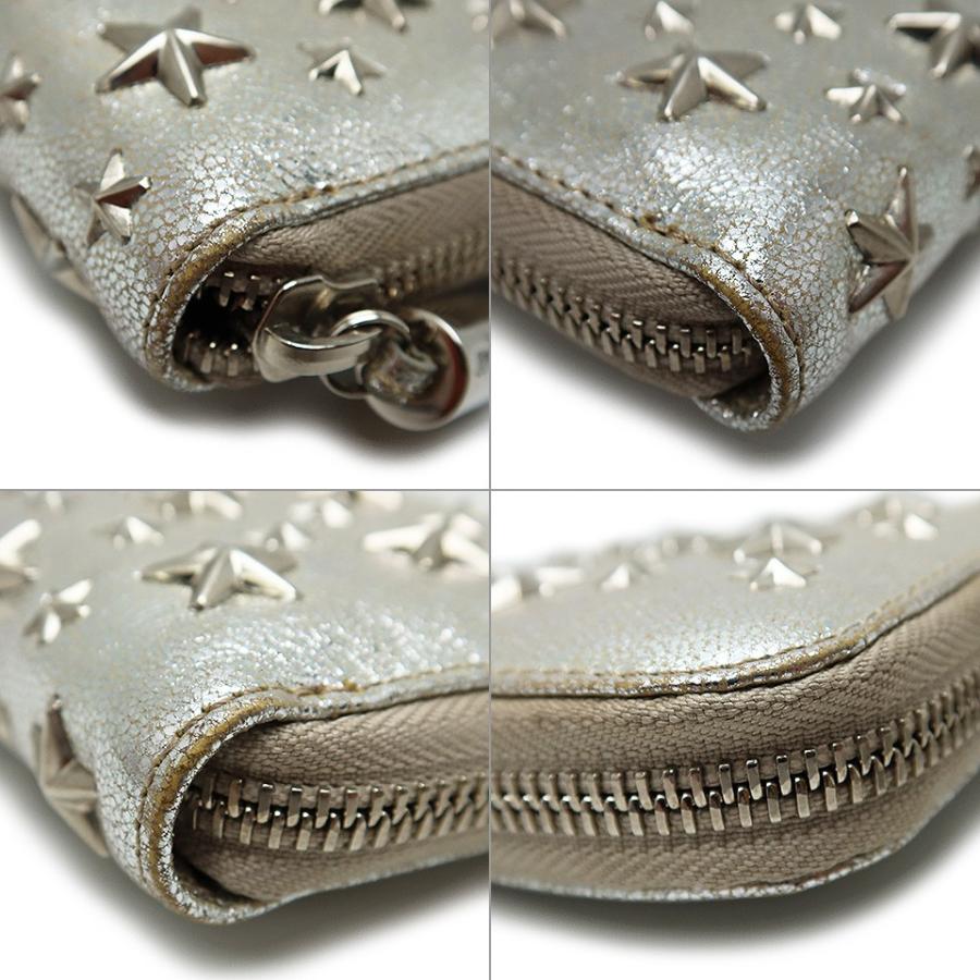 JIMMY CHOO ジミーチュウ ラウンドファスナー長財布 FILIP スタッズ 