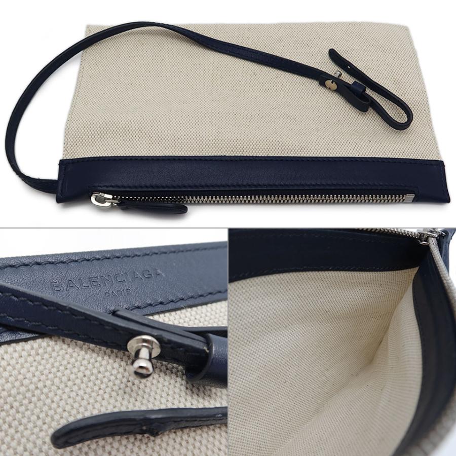 BALENCIAGA バレンシアガ ネイビーカバスM 339936 キャンバス×カーフ ナチュラル×ネイビー 【丸万質舗】_4