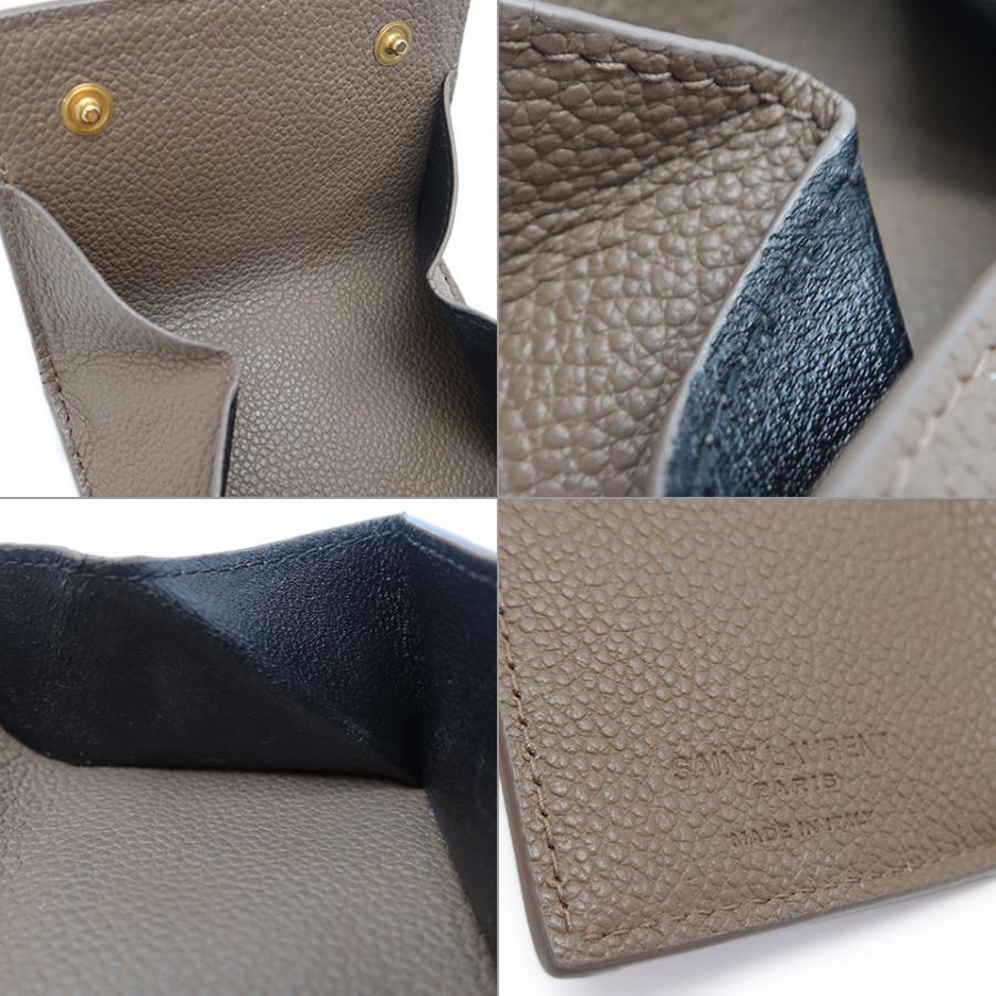SAINT LAURENT サンローラン コンパクトウォレット レザー グレージュ 