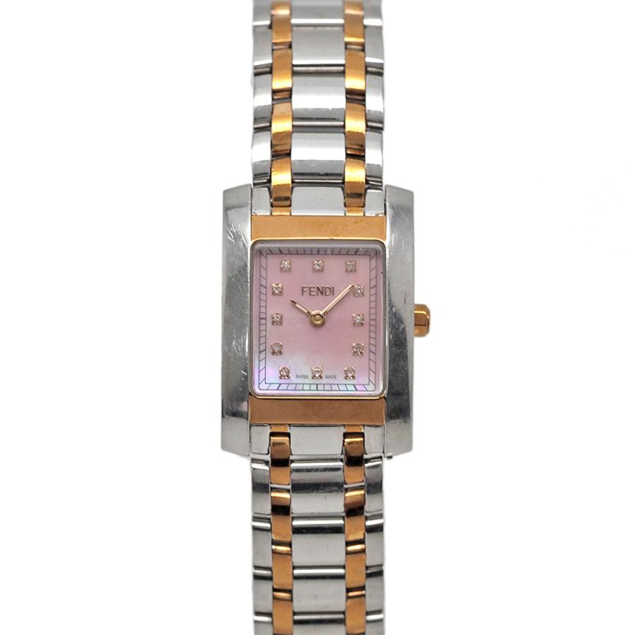 FENDI フェンディ 12Pダイヤ レディースウォッチ 7000L クォーツ SS×GP 