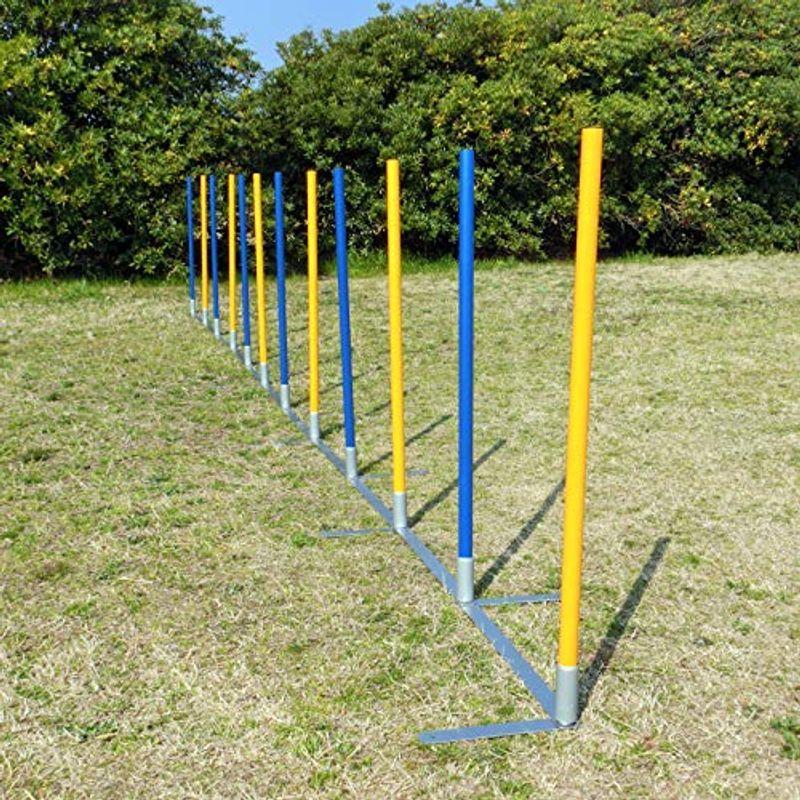 値上げ幅 ドッグアジリティ 競技用スラローム 12本ポール 障害物 自立 組立式 持運びキャリーバッグ付き 犬用 運動器具 訓練 トレーニング しつけ 直販値下げ Kerkuk Net