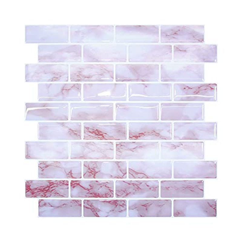 Remecle 簡単に貼れる 3d キッチン タイル 耐熱 シール 簡単に貼れる 25cmx25cm キッチン 16枚