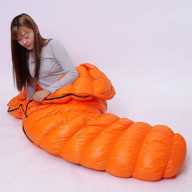 LMR寝袋 シュラフ 高級ダウン寝袋 冬用マミー型 軽量 丸洗い可能 登山 