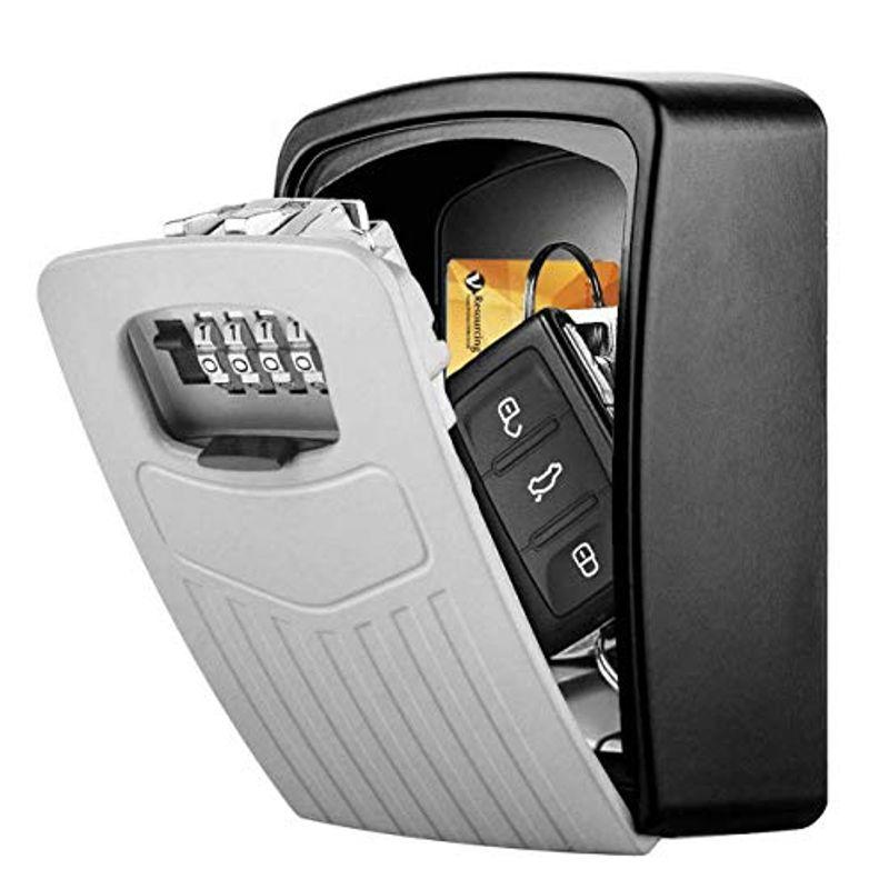 大容量キーボックス・CTimvasion 金庫 4桁暗証番号ダイヤル式 キー収納 鍵の保管ボックス、 印鑑や鍵の保管 受け渡し 防犯 盗難