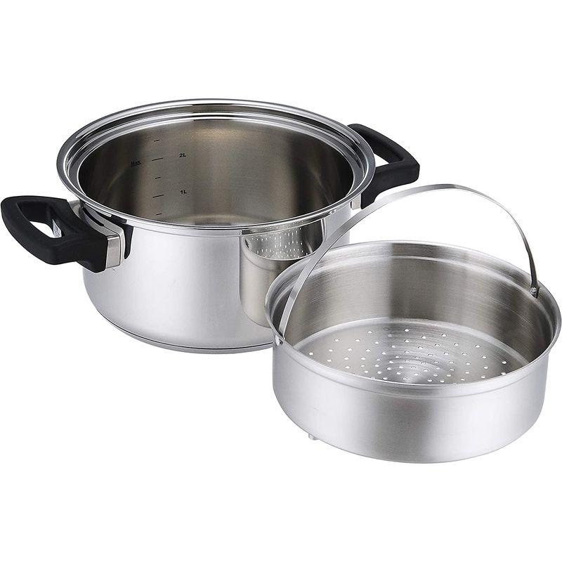 マイヤー(Meyer) 低圧力鍋 20cm 3.0L ステンレス ガラス蓋 IH