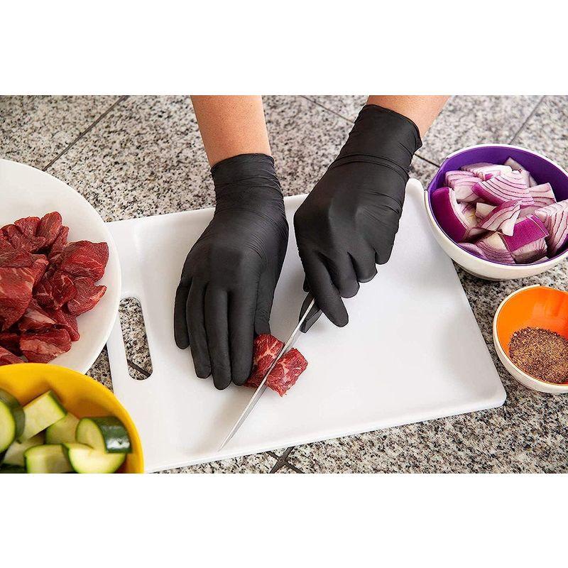 いいスタイルNEOTRIL ニトリル手袋 黒 食品衛生法適合 ブラック(100, 使い捨て手袋 L) ゴム手袋 粉なし左右兼用 作業用手袋 