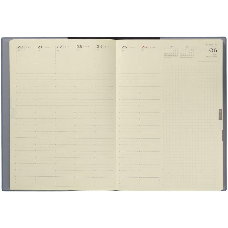 人気スポー新作ESダイアリー2016 4月始まり ネイビー(B5 バーチカル メモ) 手帳、日記、家計簿
