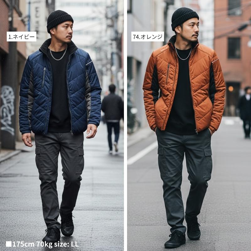 防寒 アウター メンズ 秋冬 中綿 ストレッチ 防風 撥水 軽量 作業着 作業服 かっこいい おしゃれ 桑和 ジーグラウンド 44603 ...