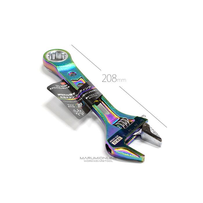 SK11 藤原産業 虹色チタンコーティング ギア 17mm ワイドモンキレンチ