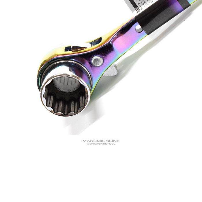 SK11 藤原産業 虹色チタンコーティング ラチェットレンチ レインボー
