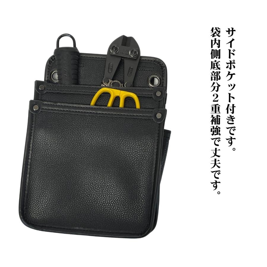 腰袋 ガーデニング DIY 用品 道具袋 釘袋 工具袋 薄型 2段 レザー調