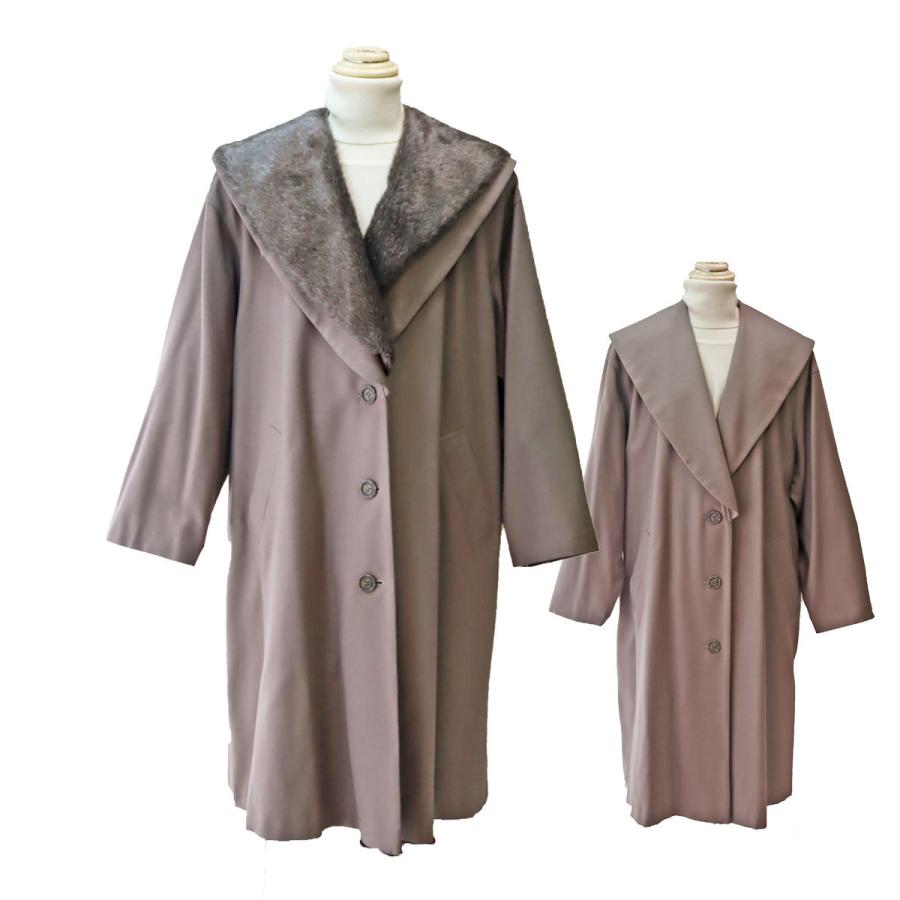 ウールコート グレー 9号 ゆったり Renown レナウン ビッグカラー レディースファッション ミセス 送料無料 軽い Out106 ny Marumi 通販 Yahoo ショッピング