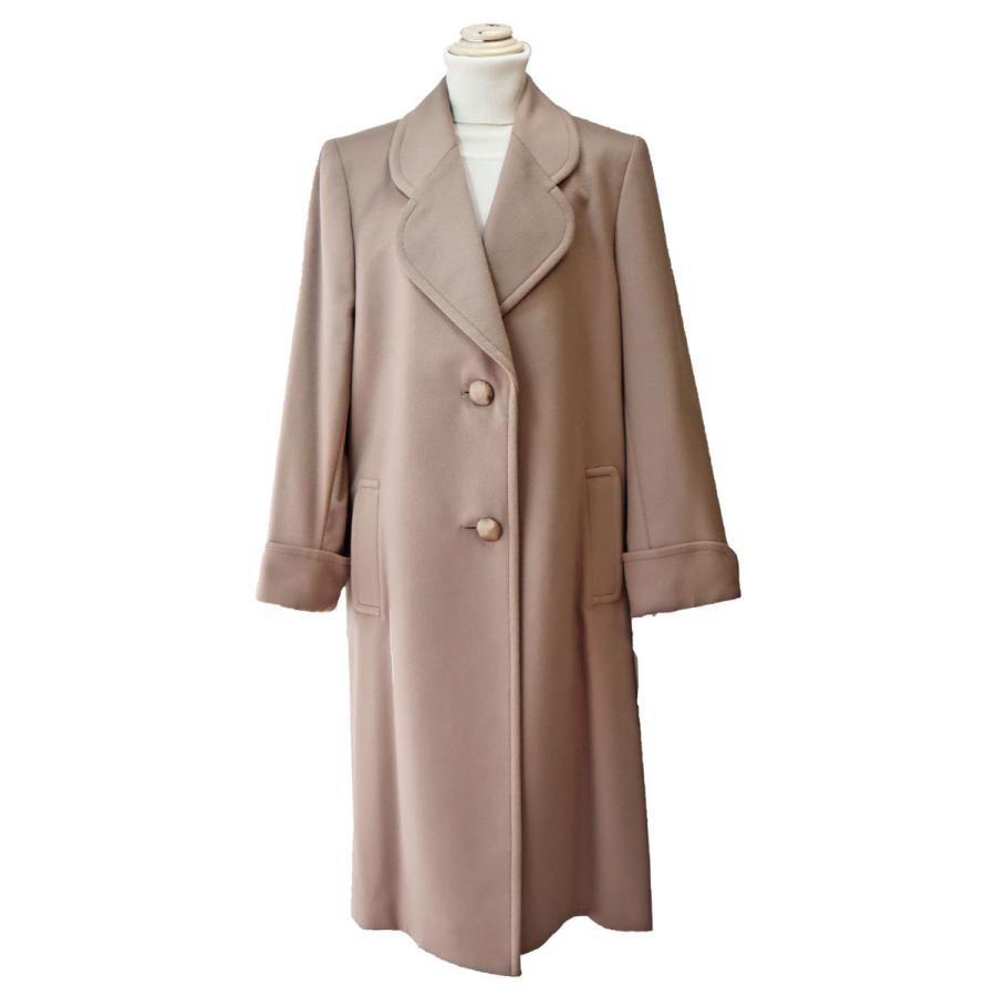 ロングコート ピュアカシミヤ グレー カシミヤ ウール 秋冬 ピュアカシミヤ グレー チェスターコート グレージュ ゆったり9号 Mサイズ Out143 Soleil Marumi レディースファッション 三陽商会 ソレイユ 人気色の