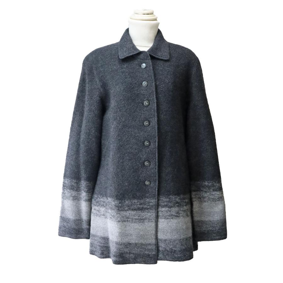 ウールコート 秋冬 9号 チャコールグレー サンジョワ レディースファッション ミセス シニア ゆったり身幅 軽い Out214 Sj Marumi 通販 Yahoo ショッピング
