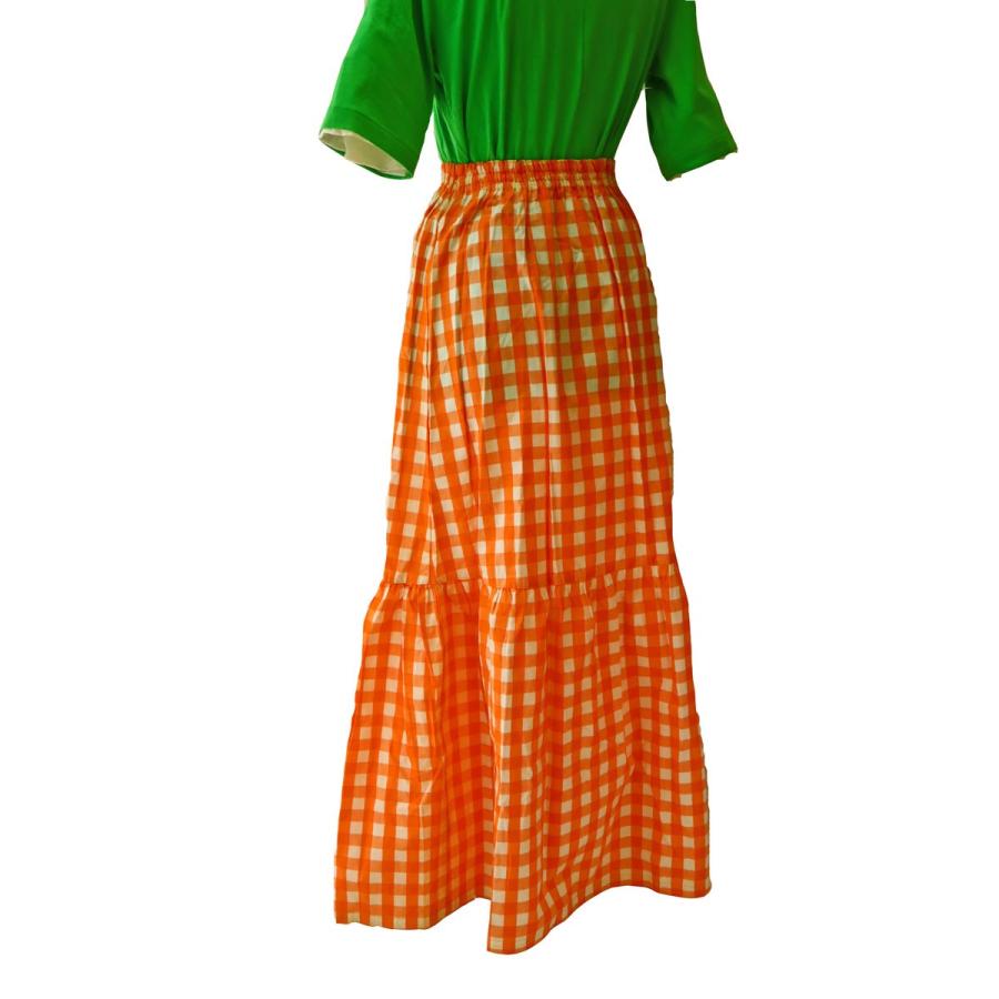 昭和レトロ ロングスカート 9 11号 オレンジ ギンガムチェック エトワール海渡 レディースファッション 昭和ノスタルジック 1960年代70年代 R1440 Sk Marumi 通販 Yahoo ショッピング