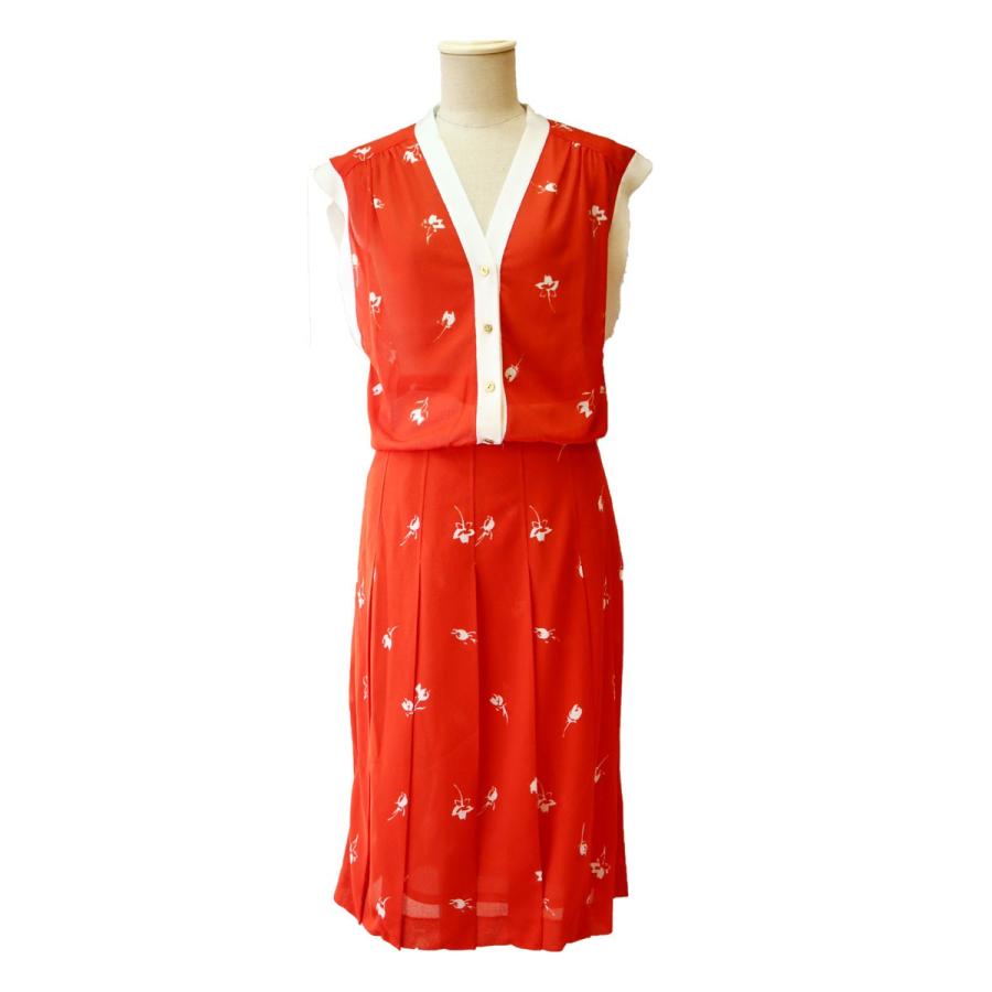 春夏 昭和レトロ ツーピース オレンジ 9号 ベスト プリーツスカート ナイガイ ゲイギブソン レディースファッション 60年代70年代 R4107 Tp Marumi 通販 Yahoo ショッピング