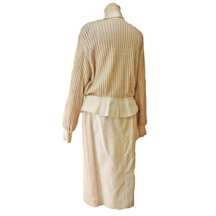 春夏 昭和レトロ スーツ 9号 ジャケット＆スカート ベージュ 11号L  