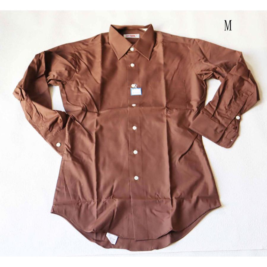 昭和レトロ メンズ 長袖シャツ 長袖yシャツ Mサイズ 茶 ブラウン メンズファッション 60年代70年代 色シャツ Rm1290 Marumi 通販 Yahoo ショッピング
