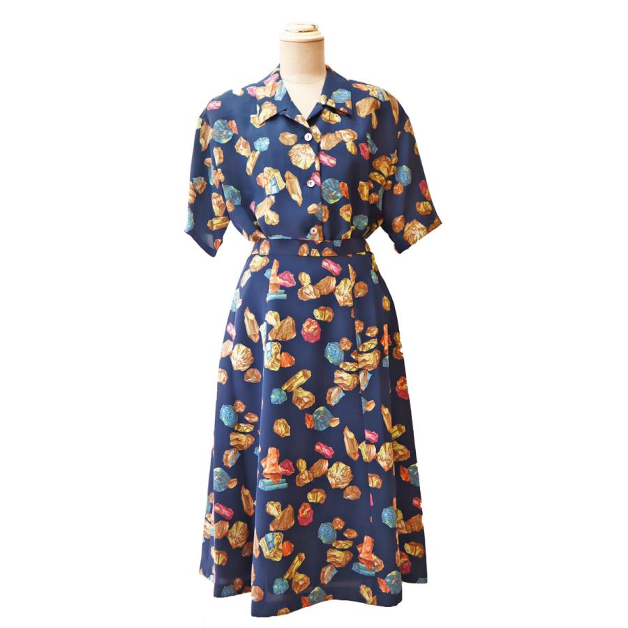 ツーピース スカートスーツ バブルスーツ 春夏 カジュアル 9号 ネイビー 総柄 特別価格 レディースファッション 50代 Tp31 Re Marumi 通販 Yahoo ショッピング