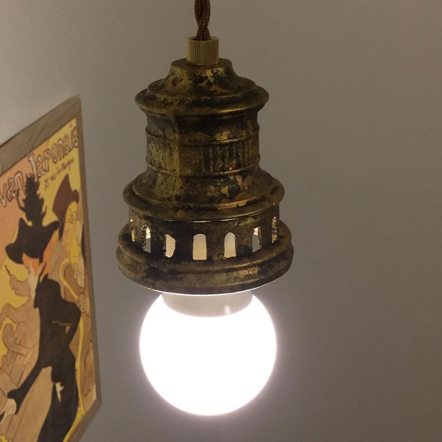 1灯 アンティーク ペンダント ソケット器具 E-26 rusty-socket LED電球