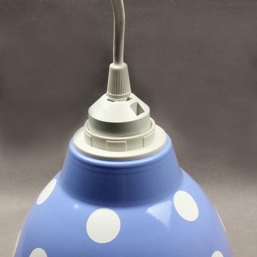 引掛シーリング式ペンダントライト　白&青　LED対応　LED電球1個付き 1灯 ペンダント ソケット器具 E-26 コード100cm 白 LED電球対応 引掛け