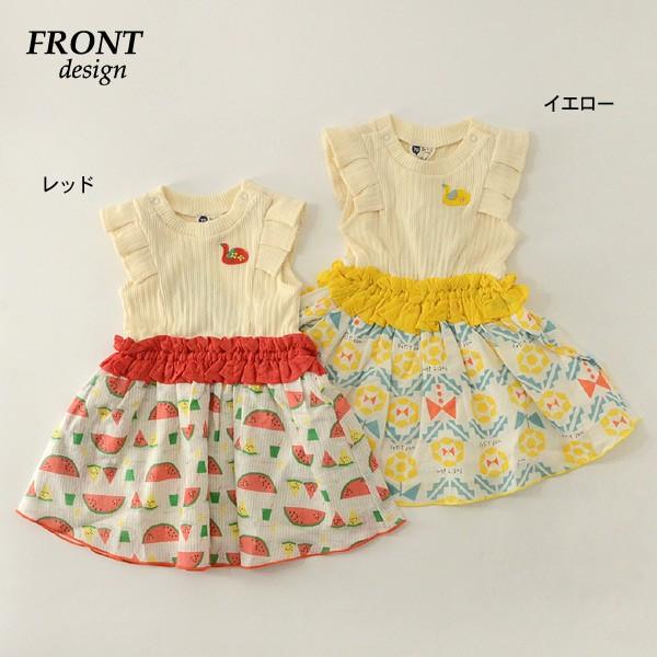 メール便可プチジャム 盛夏の２柄ドッキングワンピース P 12m13 キッズ ベビー トップス 花柄 半袖 チュニック 子供服 Petit Jam Marumiya World 通販 Yahoo ショッピング