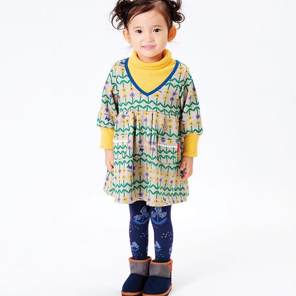 メール便不可 プチジャム P Mg デザインワンピース キッズ ベビー トップス 長袖 チュニック 裏毛 レイヤード風 重ね着風 お花 子供服 Petit Jam Marumiya World 通販 Yahoo ショッピング