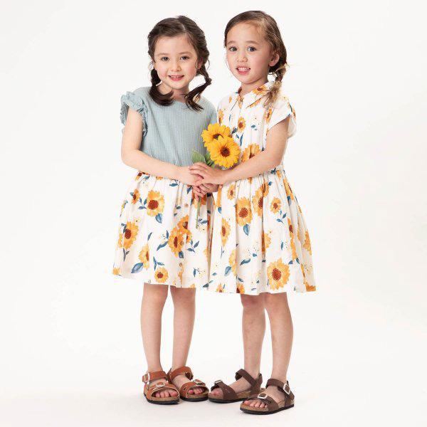 メール便可 セラフ S M12m14 ひまわり柄半袖シャツワンピース キッズ ベビー トップス 半そで 総柄 花柄 女の子 子供服 Seraph Marumiya World 通販 Yahoo ショッピング