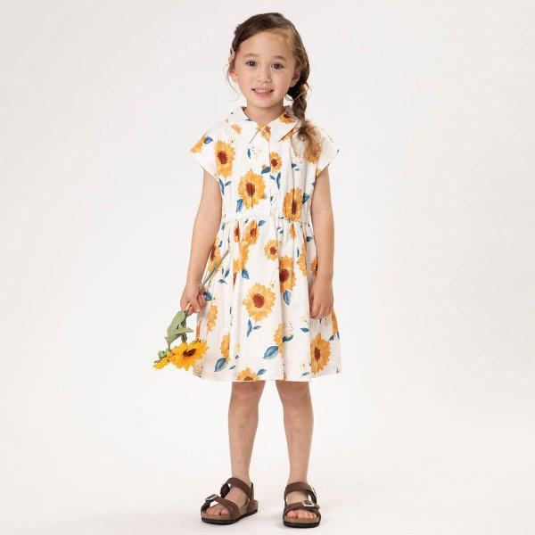 メール便可 セラフ S M12m14 ひまわり柄半袖シャツワンピース キッズ ベビー トップス 半そで 総柄 花柄 女の子 子供服 Seraph Marumiya World 通販 Yahoo ショッピング