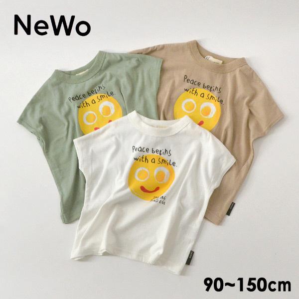 Smile egg Tシャツ キッズ トップス 半袖 半そで プリント 女の子 女子 子供　子ども 子供服 NeWo ネオ 4024737 3122211-m15mメール便可｜marumiya-world