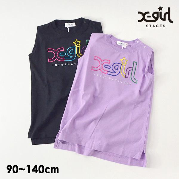 レインボーロゴワンピース キッズ ベビー ノースリーブワンピース X Girl Stages エックスガールステージス M14m メール便可 贈答